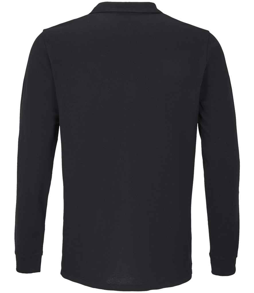 SOL'S Unisex Planet Long Sleeve Piqué Polo Shirt Black