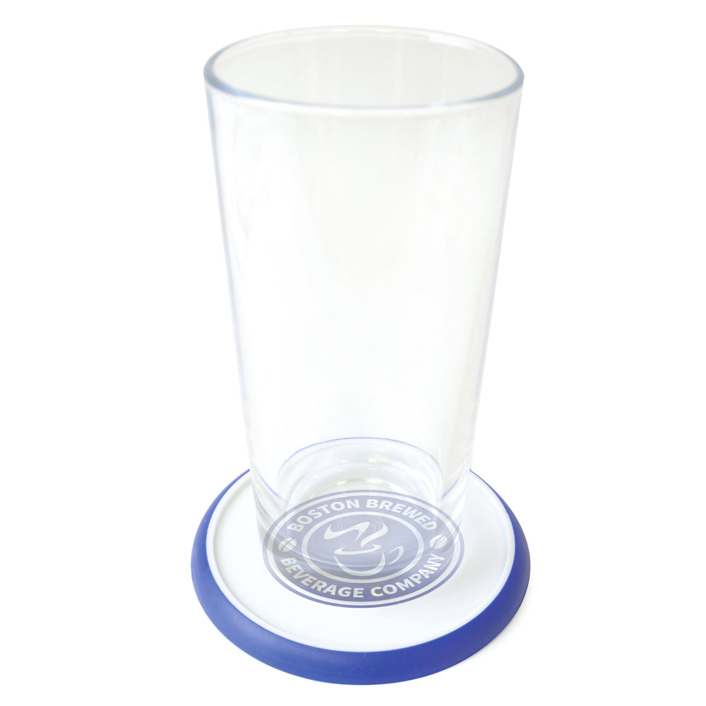Branded Disk Coaster Round White plastic coaster with trim