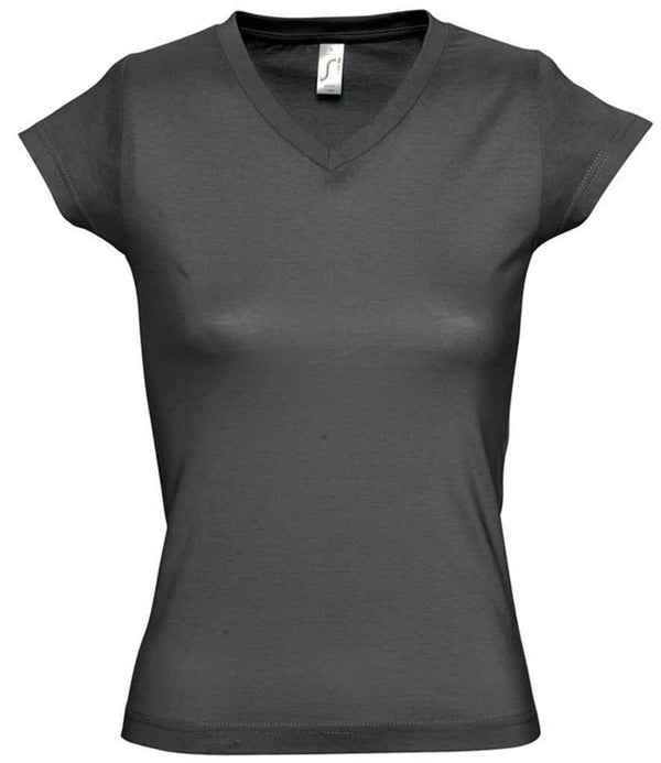 SOL'S Ladies Moon V Neck T-Shirt Dark Grey