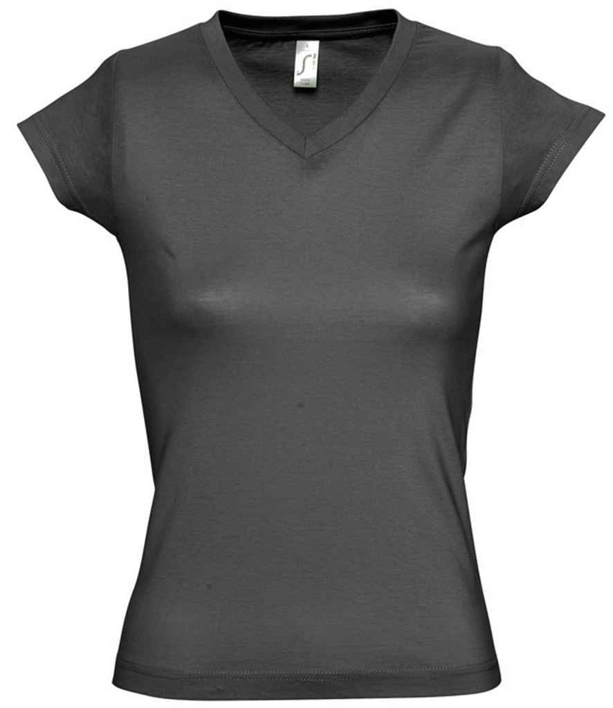 SOL'S Ladies Moon V Neck T-Shirt Dark Grey