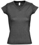 SOL'S Ladies Moon V Neck T-Shirt Dark Grey