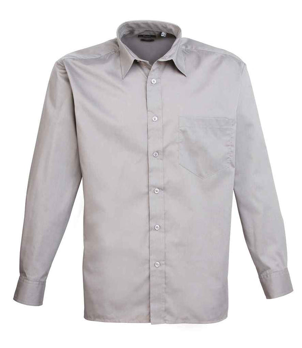 Premier Long Sleeve Poplin Shirt Silver