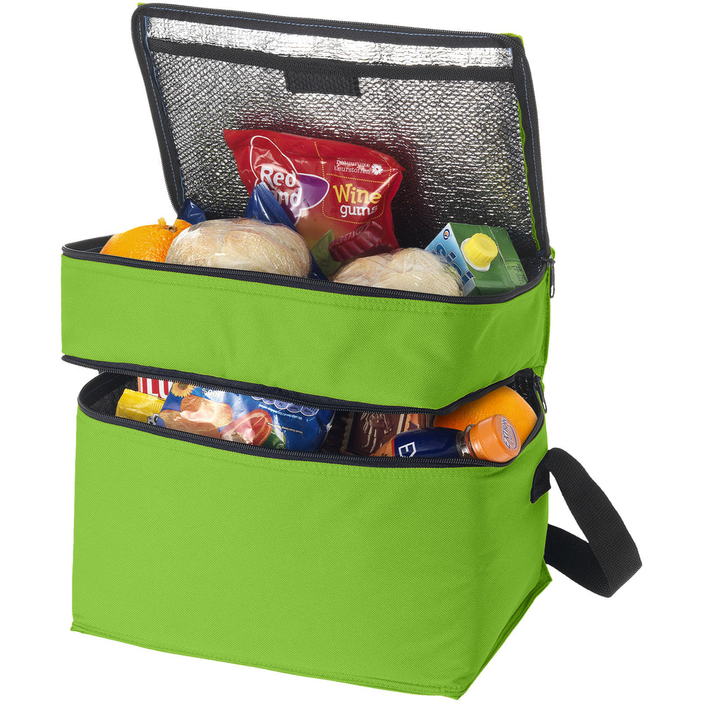 Branded Oslo 2-zippered compartments cooler bag 13L