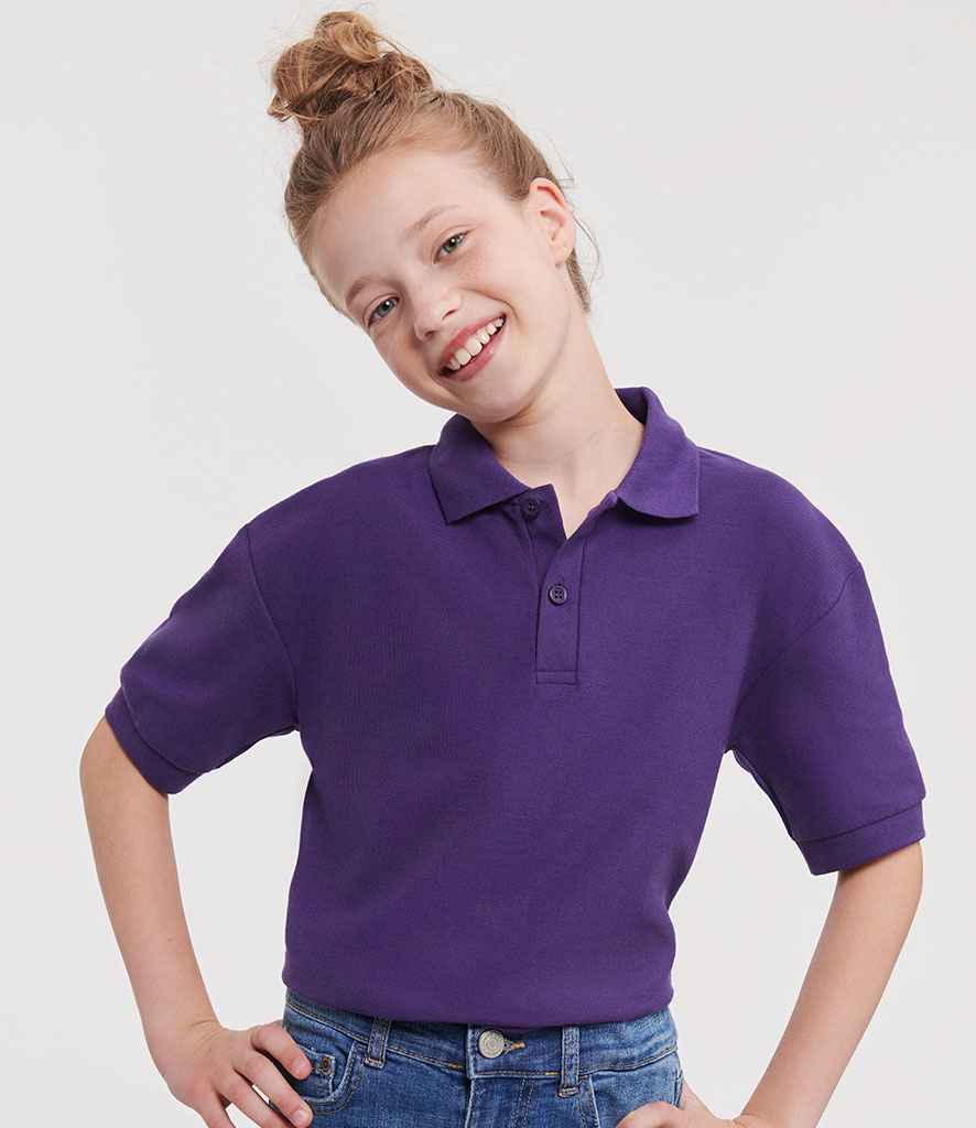 Russell Schoolgear Kids Poly/Cotton Piqué Polo Shirt Purple
