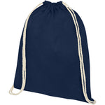 Branded Oregon 100 g/m² cotton drawstring backpack 5L