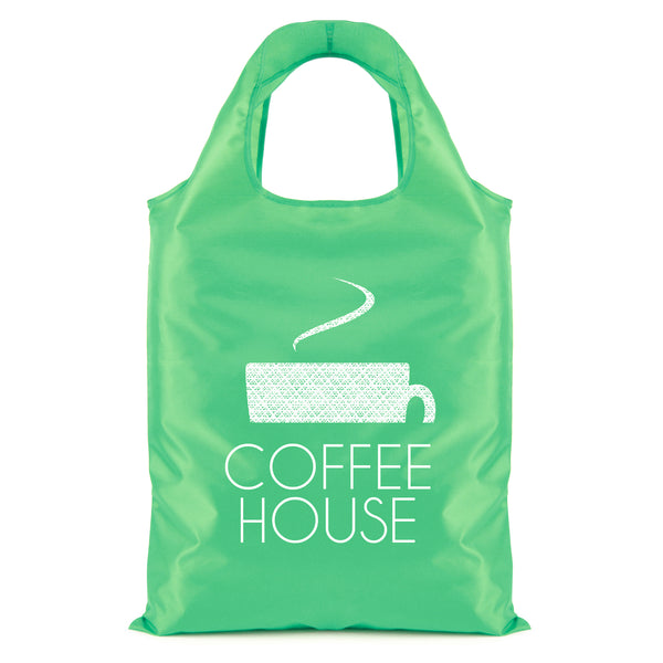 Branded Foldable shopping bag with Flap, zippered closure and Corner loop