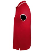 SOL'S Pasadena Tipped Cotton Piqué Polo Shirt Red/White