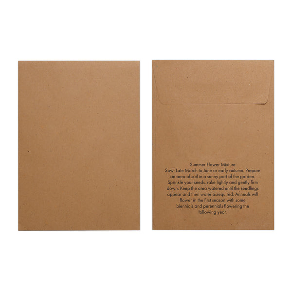 Seed Pack in Kraft Paper Envelope Summer Flowers