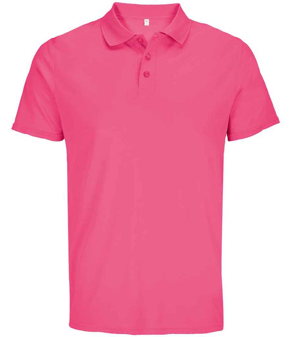 SOL'S Unisex Pitcher Recycled Polyester Piqué Polo Shirt Ribbon Pink