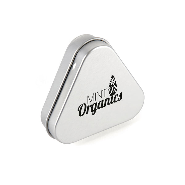 Branded Triangular metal mint tin - Approx 55 mints