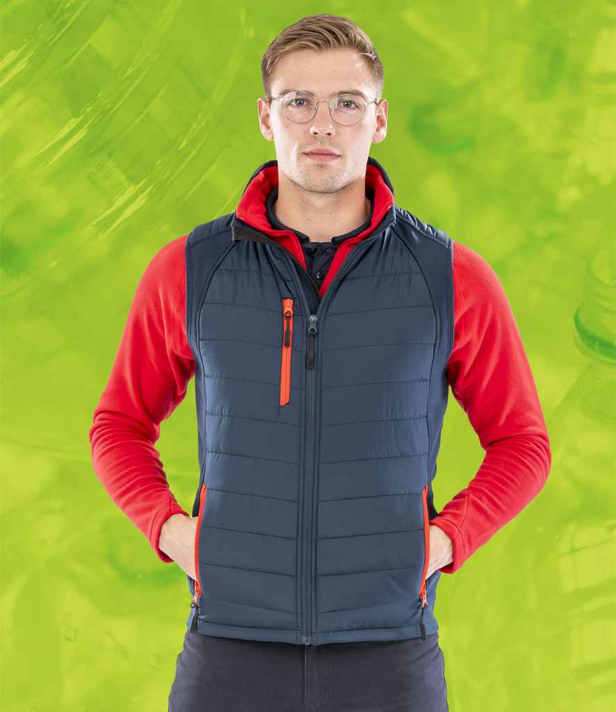 Result Genuine Recycled Compass Padded Gilet Navy/Red