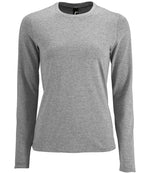 SOL'S Ladies Imperial Long Sleeve T-Shirt Grey Marl