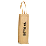 Branded Bordeaux Jute, One Bottle, Wine Bag with carry handles