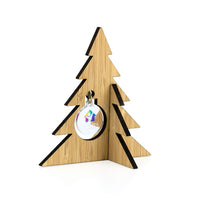 Bamboo Christmas Tree with Acrylic Bauble - 138mm x 130mm