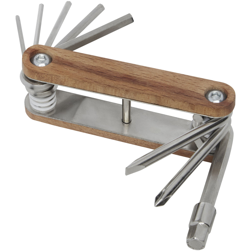 Branded Fixie 8-function wooden bicycle multi-tool