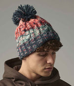 Branded Beechfield Corkscrew Pom Pom Beanie