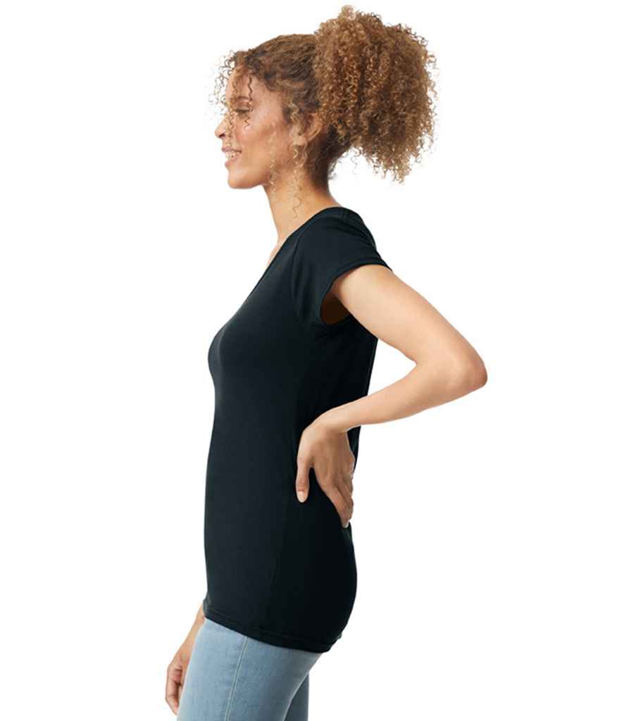 Gildan Ladies SoftStyle® V Neck T-Shirt Black