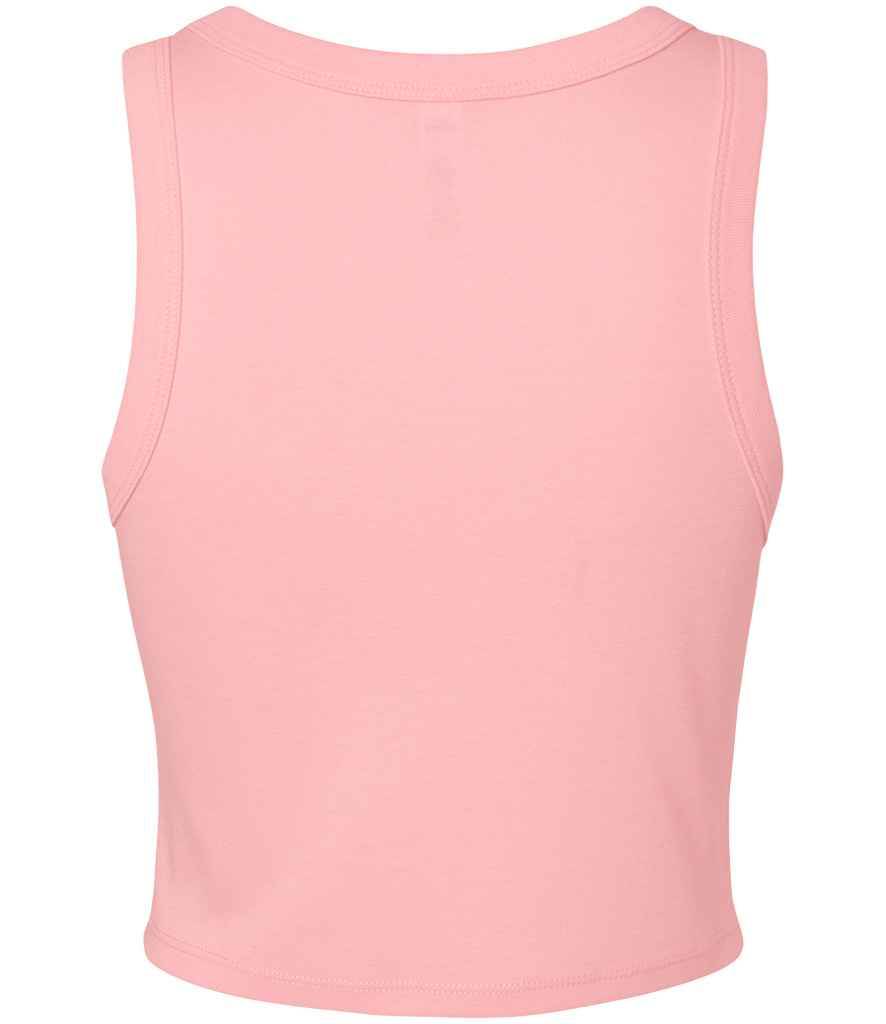 Bella Ladies Micro Rib Racer Tank Top Solid Pink Blend