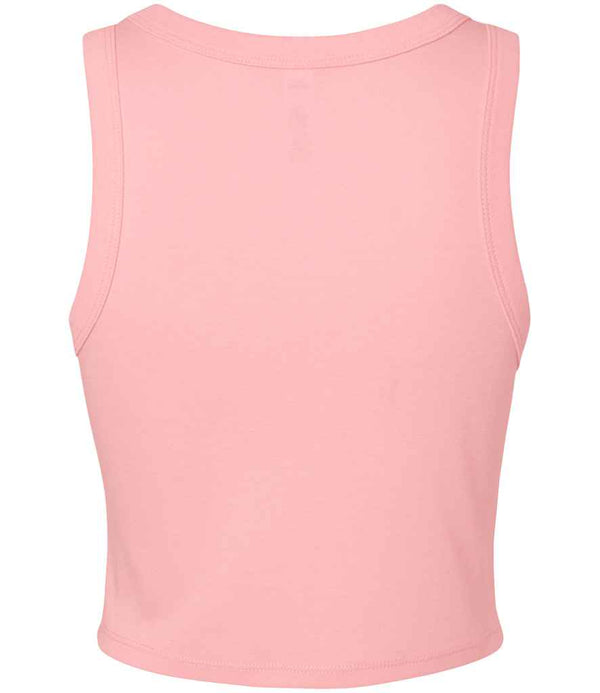 Bella Ladies Micro Rib Racer Tank Top Solid Pink Blend