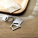 Branded Metal key ring house shape