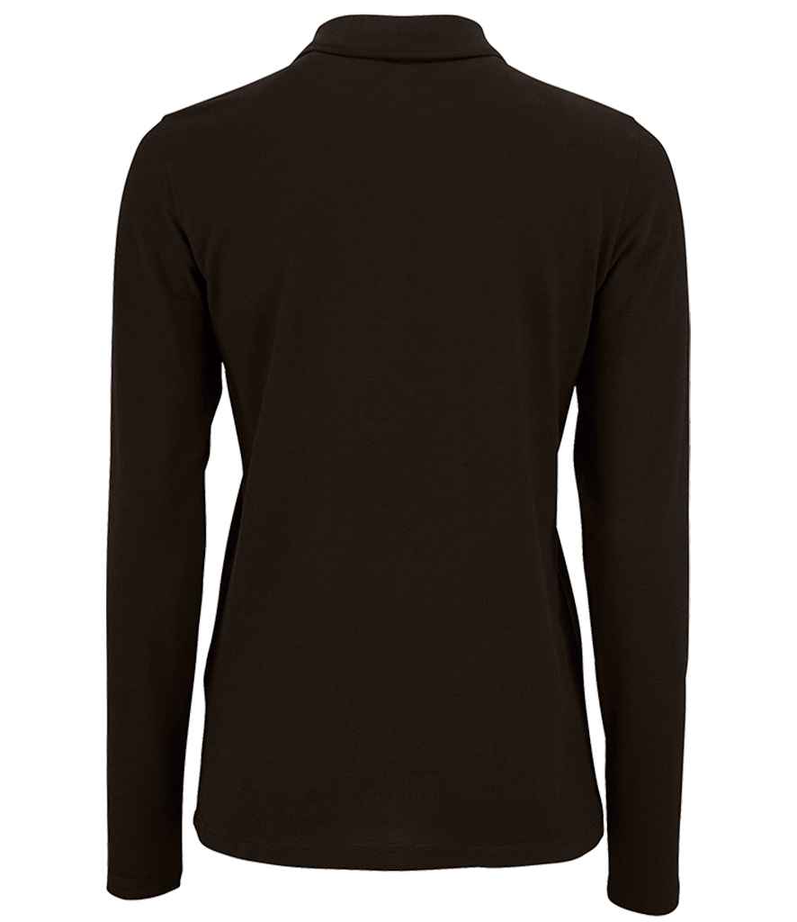 SOL'S Ladies Perfect Long Sleeve Piqué Polo Shirt Black