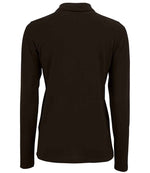 SOL'S Ladies Perfect Long Sleeve Piqué Polo Shirt Black