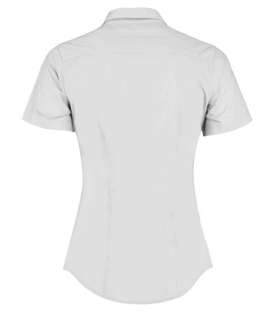 Kustom Kit Ladies Short Sleeve Tailored Poplin Shirt White