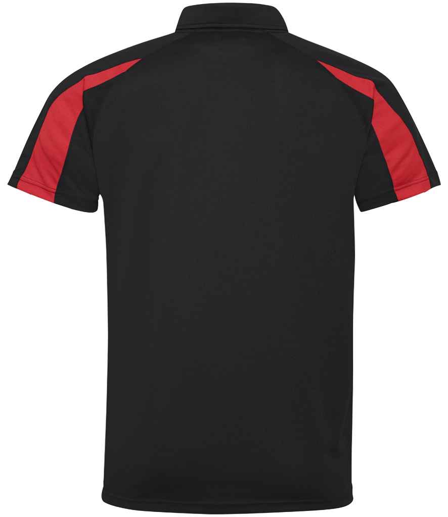 AWDis Cool Contrast Polo Shirt Jet Black/Fire Red