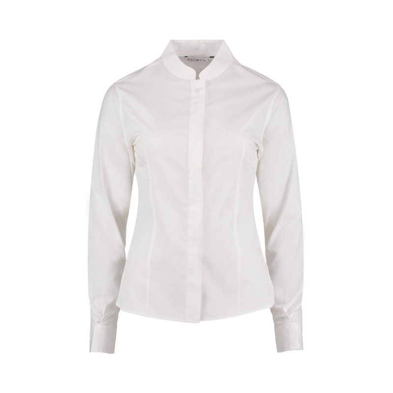 Kustom Kit Ladies Long Sleeve Tailored Mandarin Collar Shirt