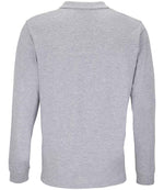 SOL'S Unisex Planet Long Sleeve Piqué Polo Shirt Grey Marl