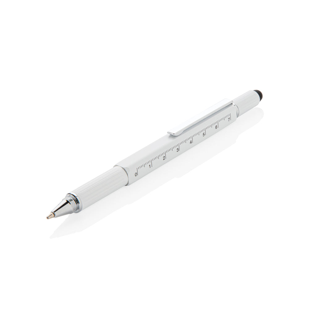 Branded 5-in-1 aluminium toolpen