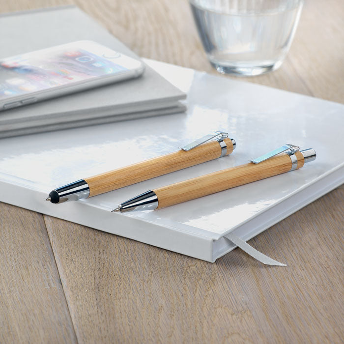 Branded Bamboo pen and pencil set