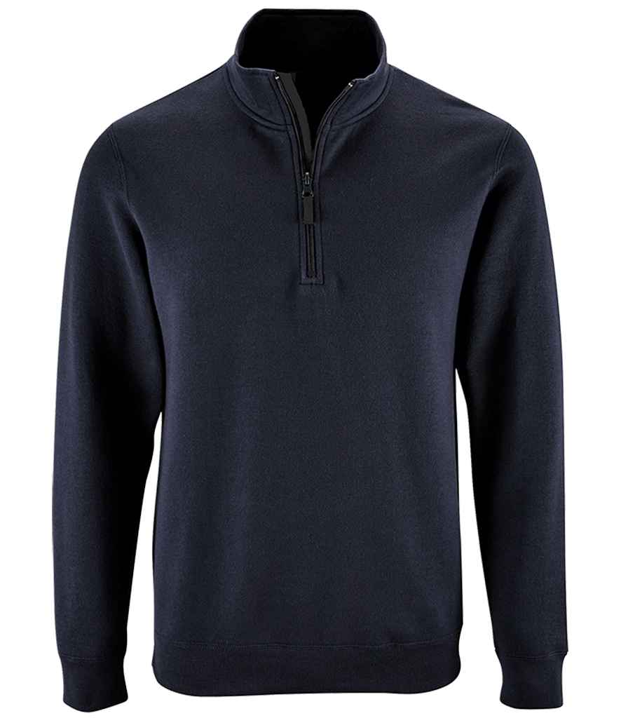 SOL'S Stan Contrast Zip Neck Sweatshirt French Navy