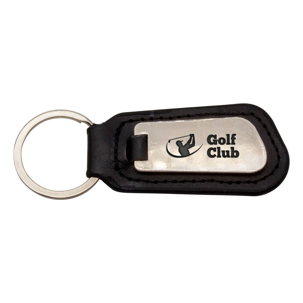 Leather Effect Keyring (Hard Enamel Infill)