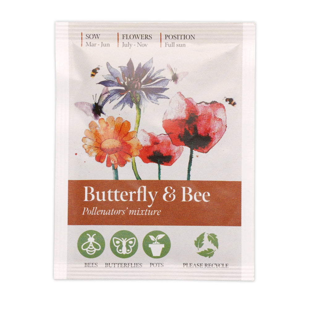 Seed Packet with Sticker to back Butterfly & Bee Mix