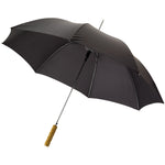 Lisa 23" auto open umbrella with wooden handle Solid Black