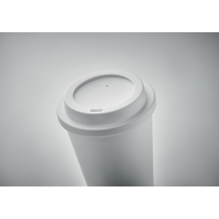 Branded Double wall tumbler PP 300 ml with drinking lid