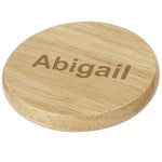 Branded Scoll wooden coaster with bottle opener