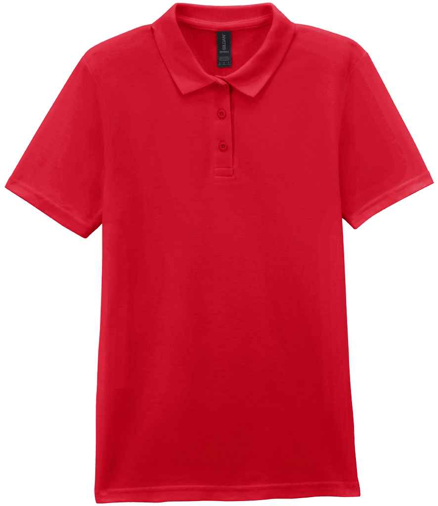 Branded Gildan Ladies SoftStyle® Double Piqué Polo Shirt