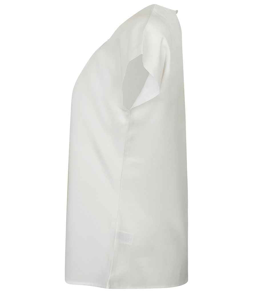 Branded Henbury Ladies Pleat Front Short Sleeve Blouse