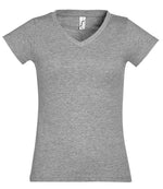 SOL'S Ladies Moon V Neck T-Shirt Grey Marl