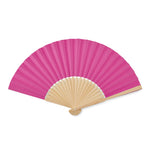 Branded Manual hand fan with bamboo handle