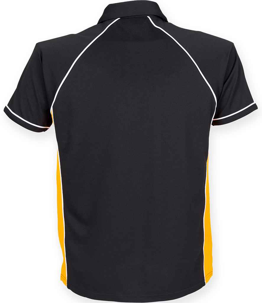 Finden + Hales Kids Performance Piped Polo Shirt Black/Amber/White