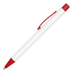 Branded TRAVIS COLOUR Ball Pen in White with trim