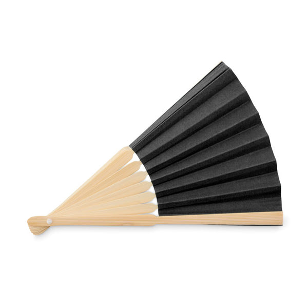 Branded Manual hand fan with bamboo handle