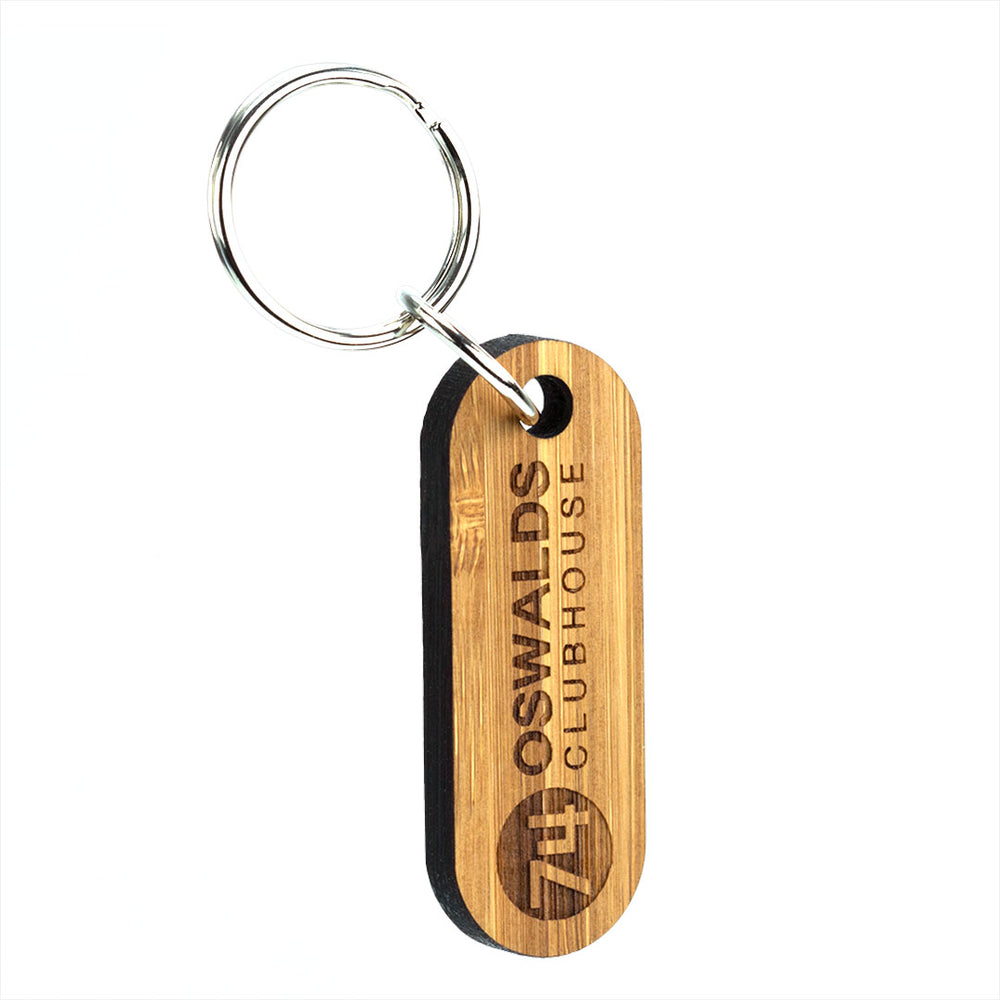 Bamboo Keyrings in Bespoke Shapes, Single Sided