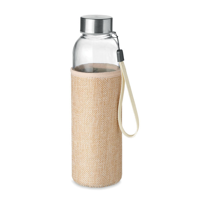 Glass bottle in pouch 500ml Natural