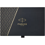 Branded Parker IM achromatic ballpoint and rollerball pen set with gift box