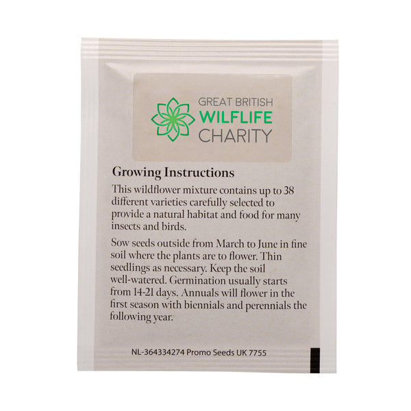 Seed Packet with Sticker to back Wild Flowers Mix