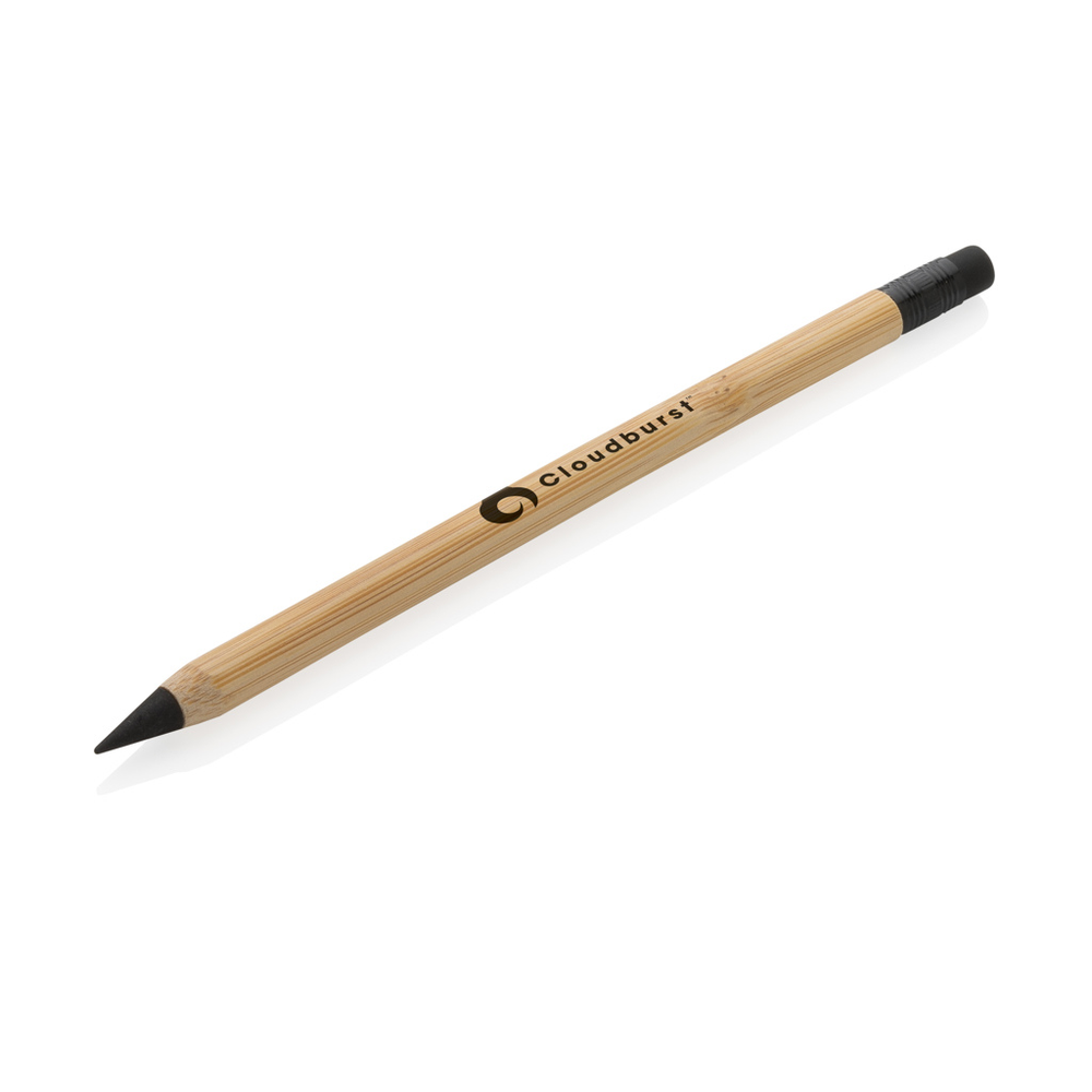 Branded Bamboo infinity pencil with eraser